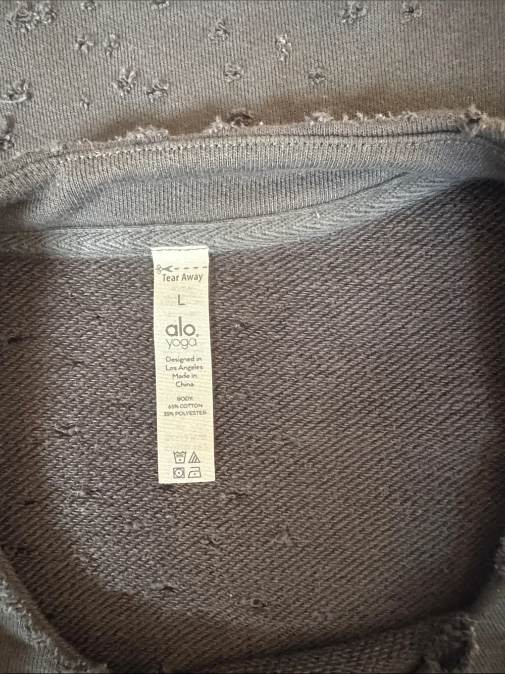 ALO‎ Yoga Cropped Crew Sweatshirt charcoal